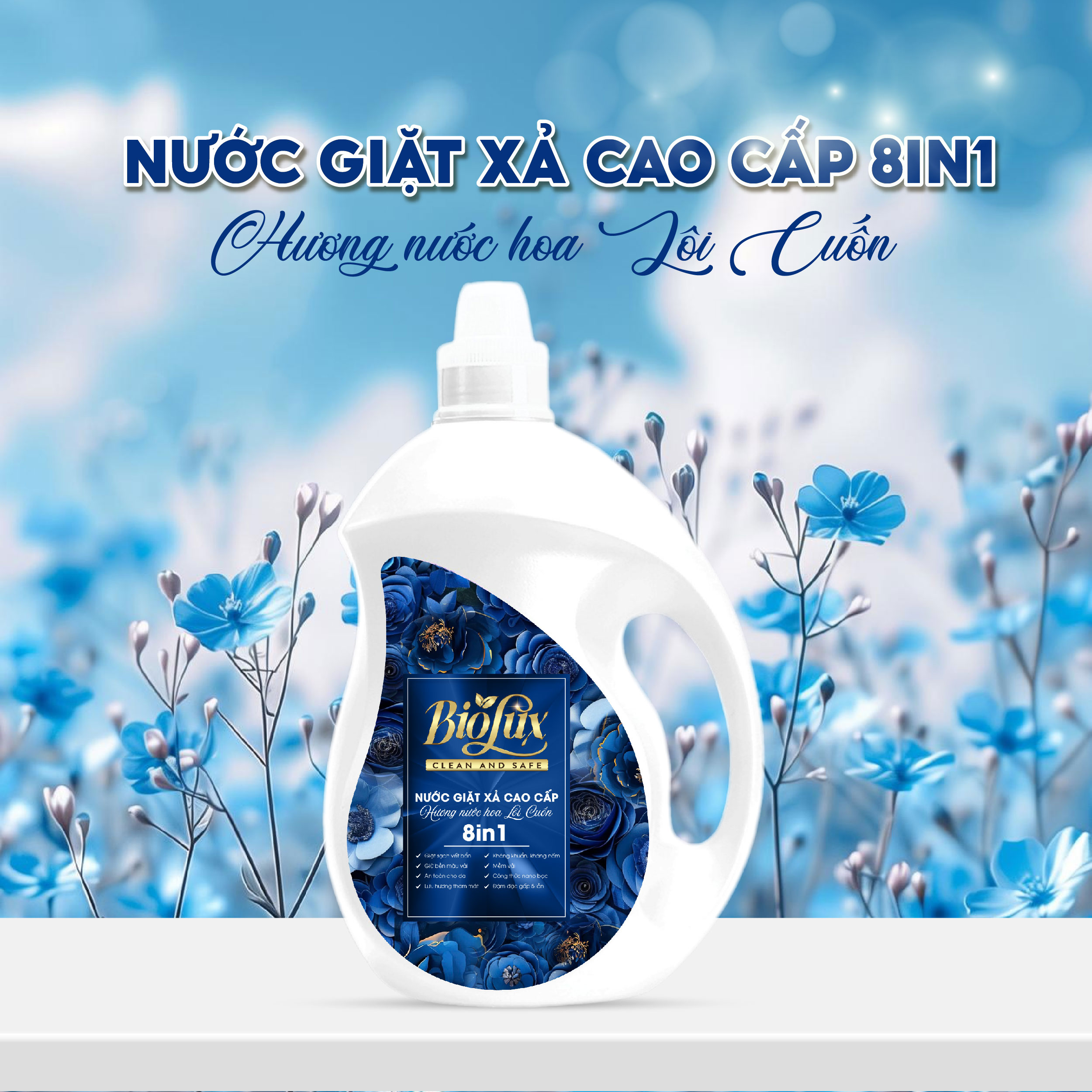 Nước Giặt Xả Cao Cấp Biolux Hương Nước Hoa Lôi Cuốn 3.5kg